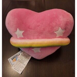 Pink Saturn Heart Plush Glitter Rainbow Ring & Stars 12"H X 13"W NWT 2 Scoops